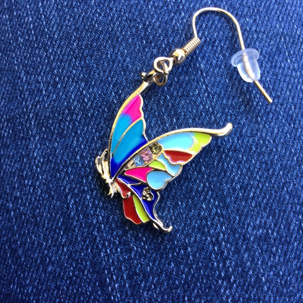 NWT Colorful Butterfly Dangle EARRINGS